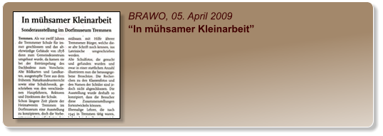 BRAWO, 05. April 2009 “In mühsamer Kleinarbeit”