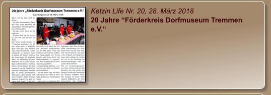 Ketzin Life Nr. 20, 28. März 2018 20 Jahre “Förderkreis Dorfmuseum Tremmen e.V.“