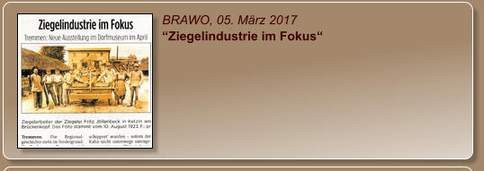 BRAWO, 05. März 2017 “Ziegelindustrie im Fokus“